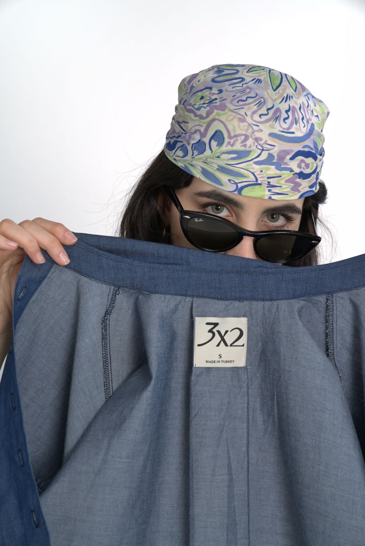 Crop Kesim Cepli Denim Gömlek