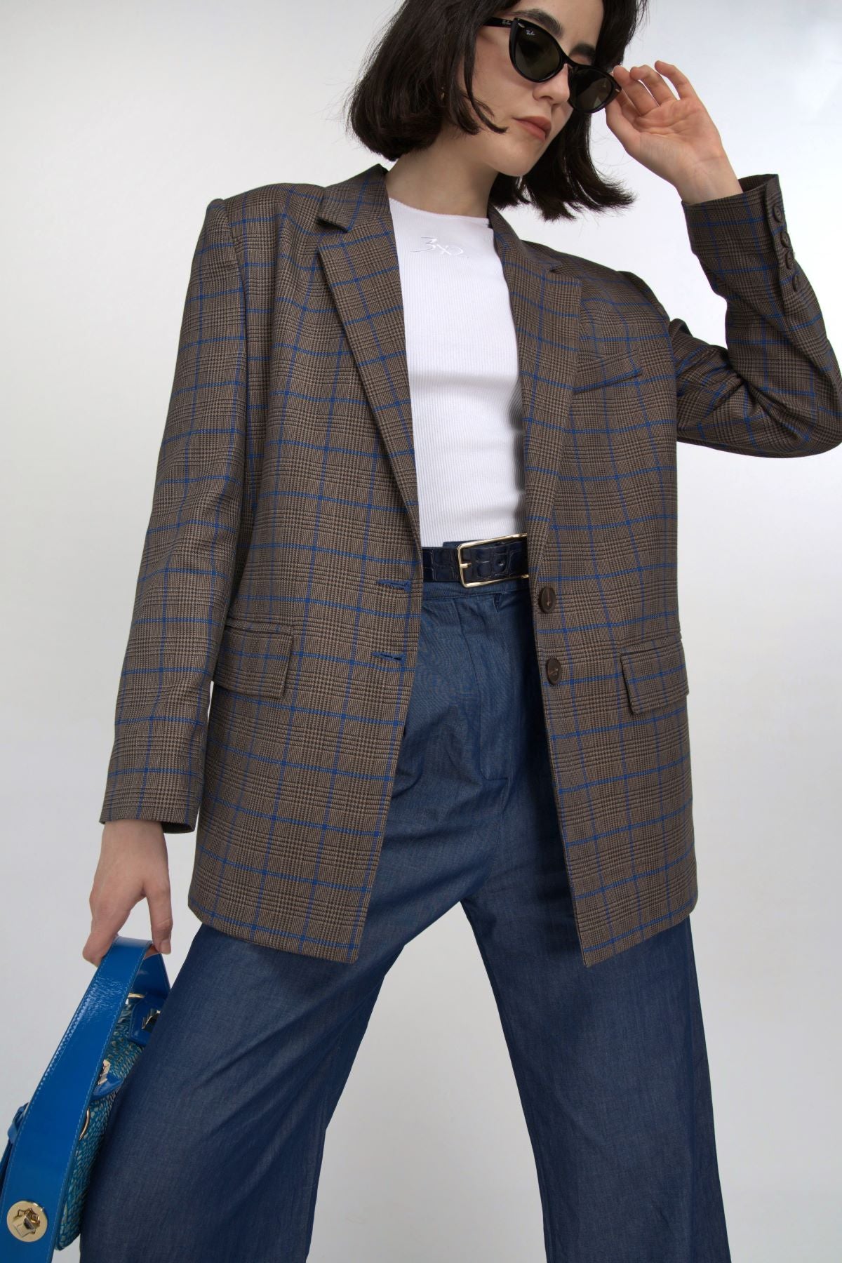 Ekoseli Blazer Ceket