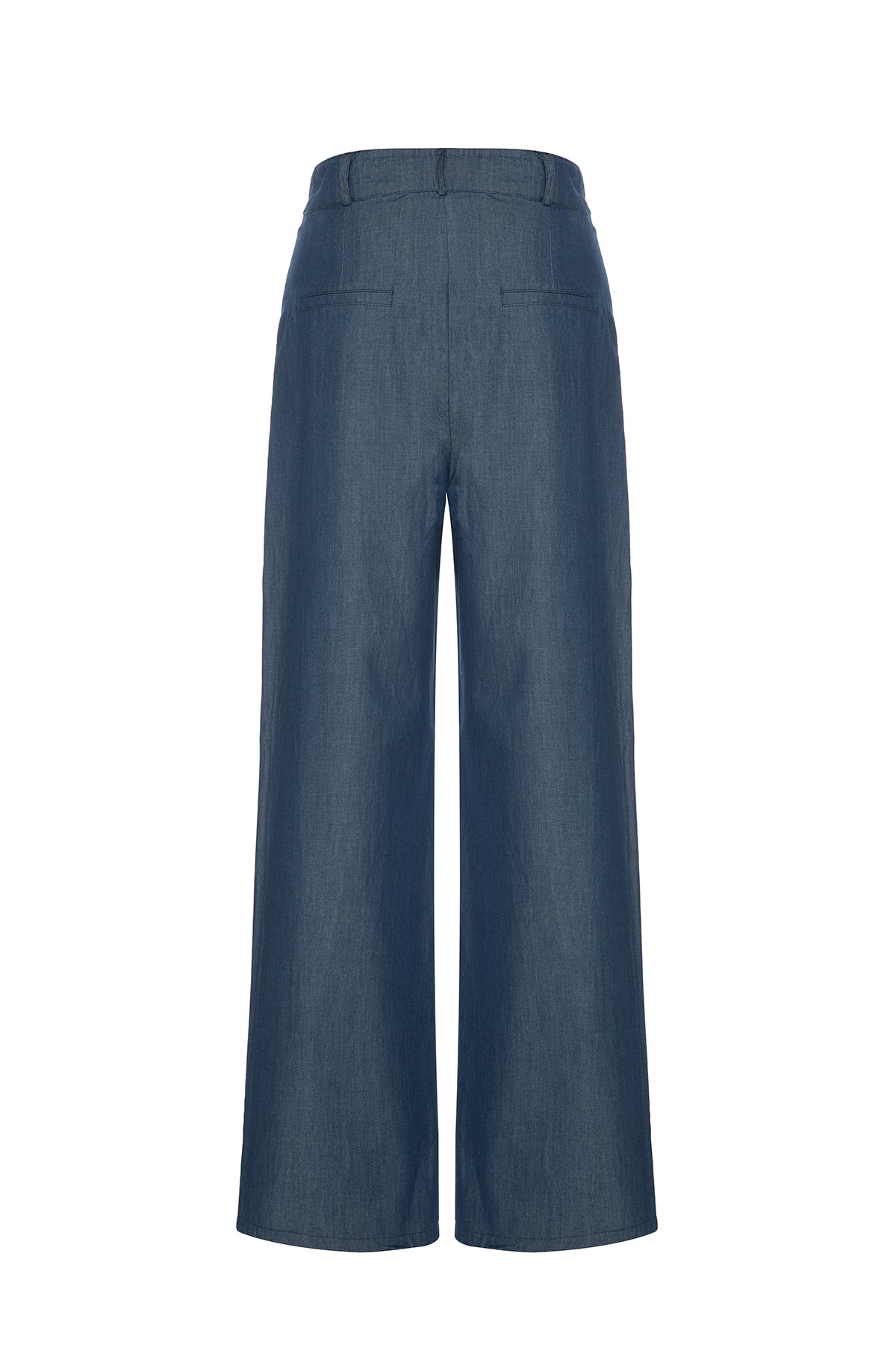 Denim Çift Pileli Pantolon