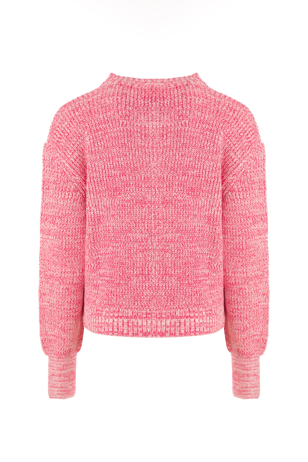 Pembe Bisiklet Yaka Pamuklu Hırka