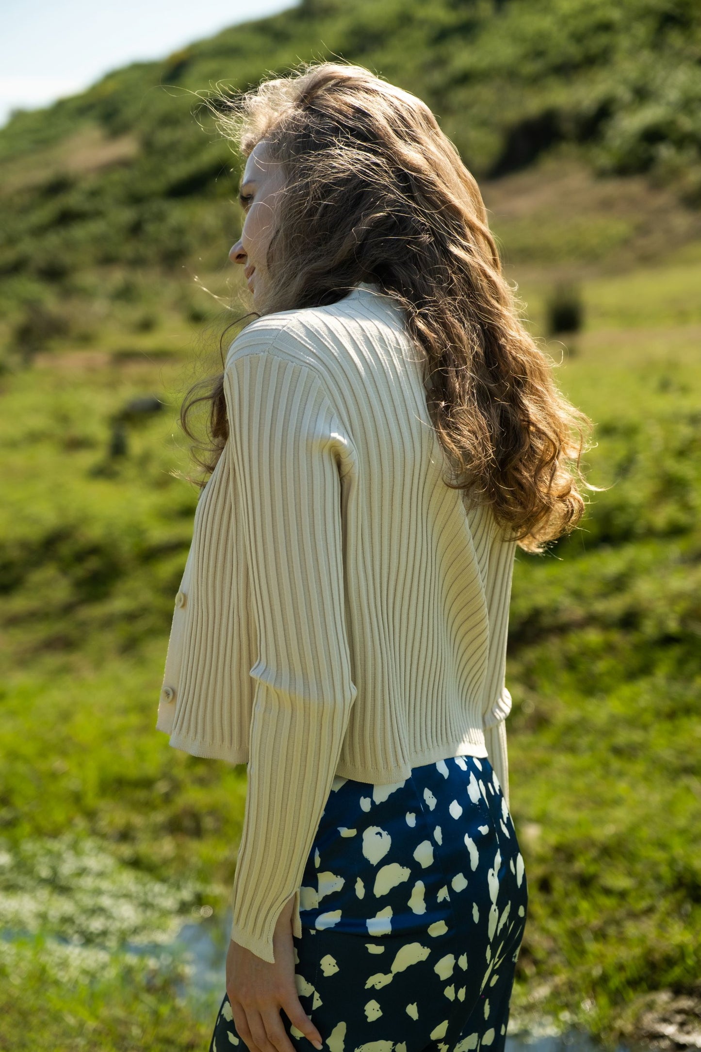 Stone Colored Spring Knitwear Cardigan