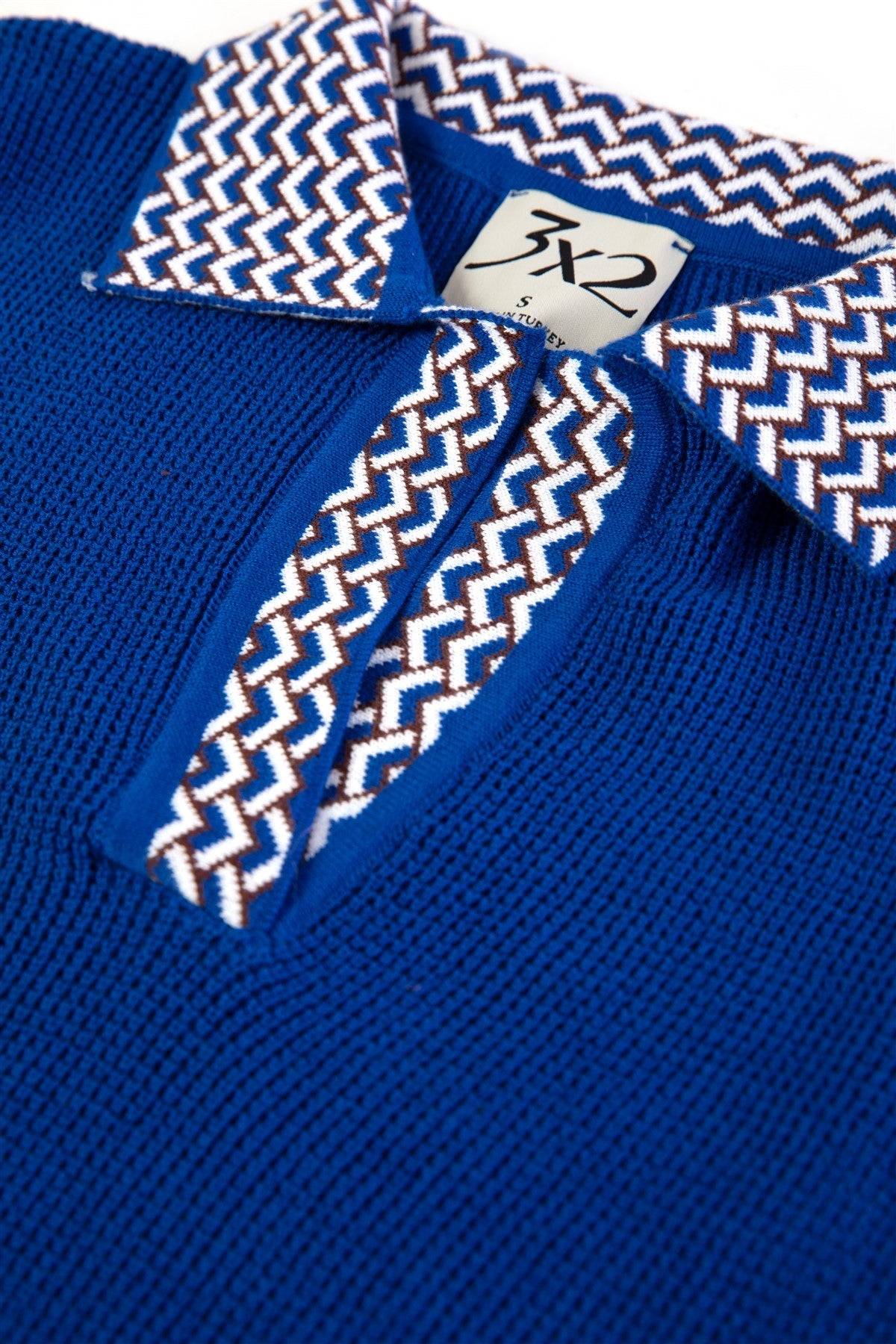 Polo Yaka Retro Kısa Kollu Kazak