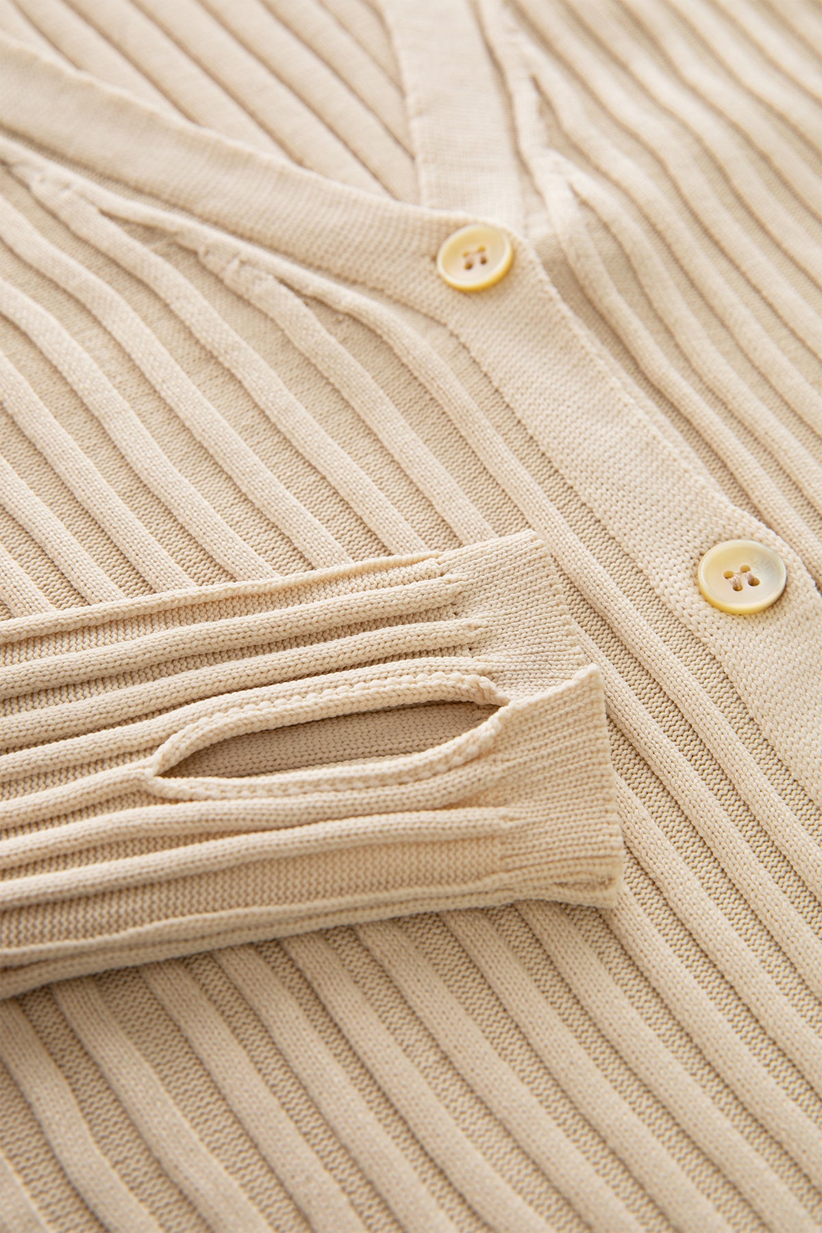 Stone Colored Spring Knitwear Cardigan