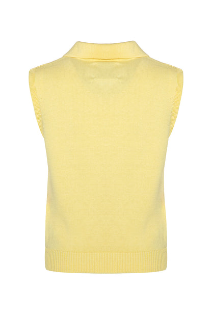 Sleeveless Polo Neck Sweater