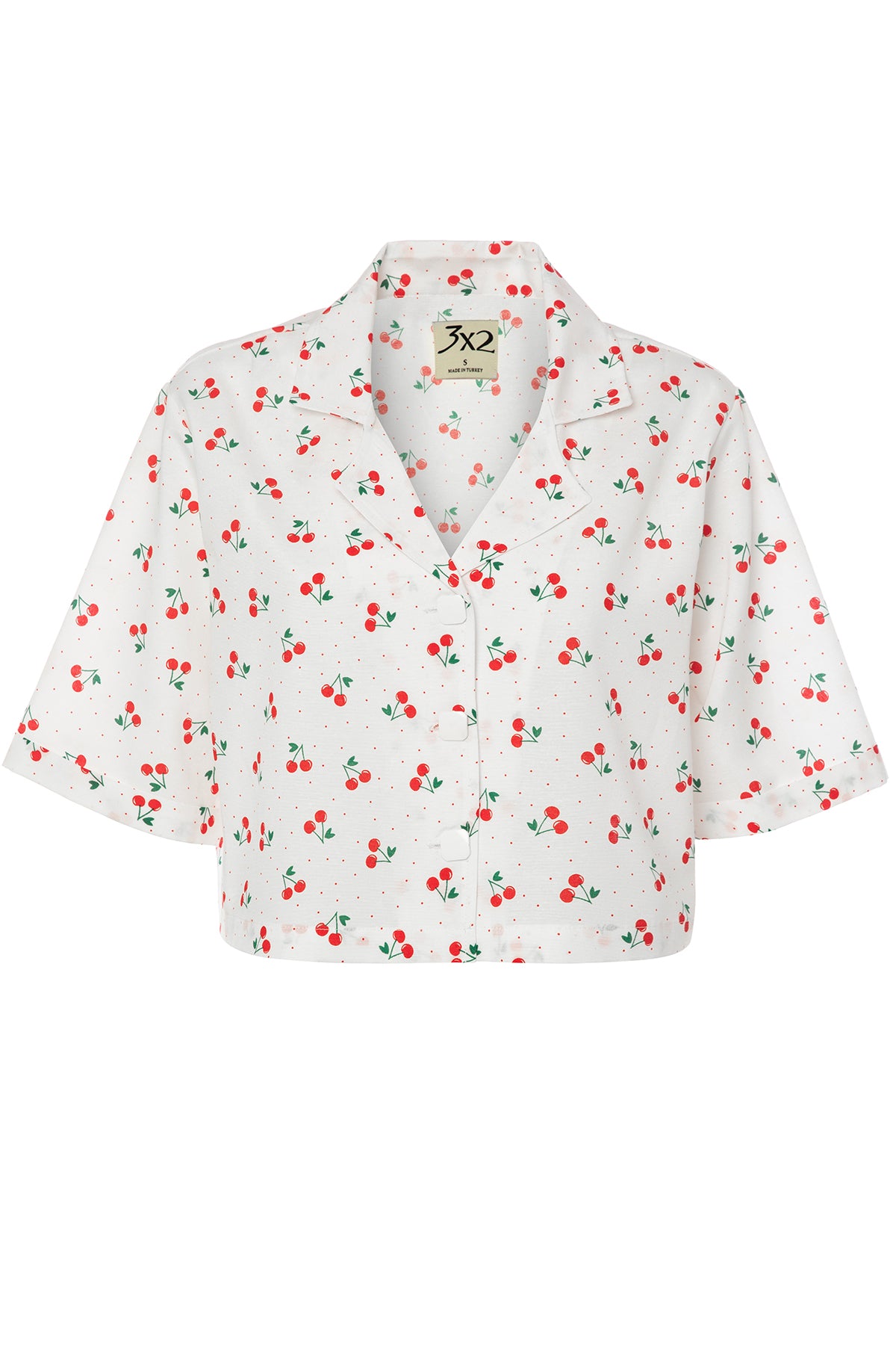 Cherry Figured Crop Shirt