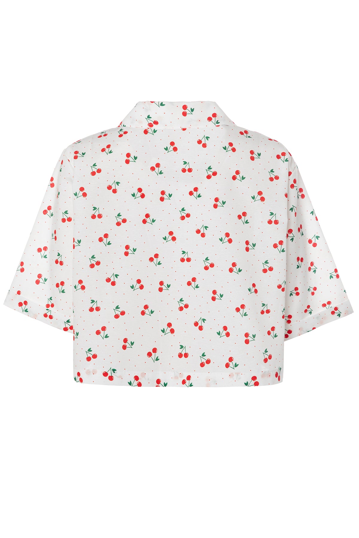 Cherry Figured Crop Shirt
